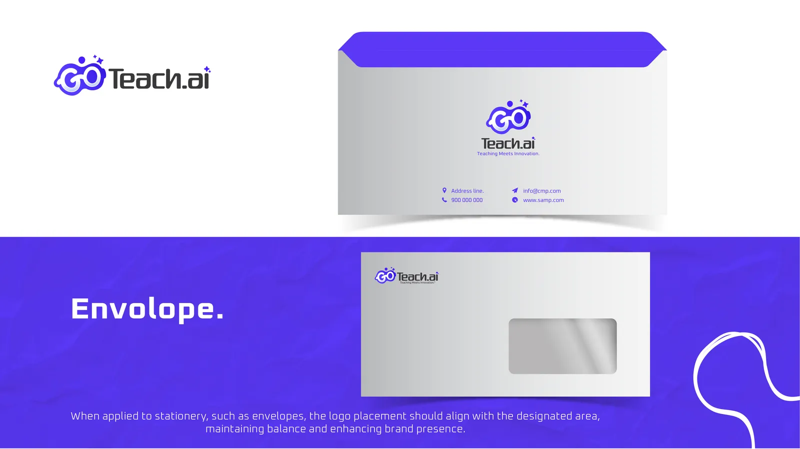 GoTeach.ai letterhead and envelope design