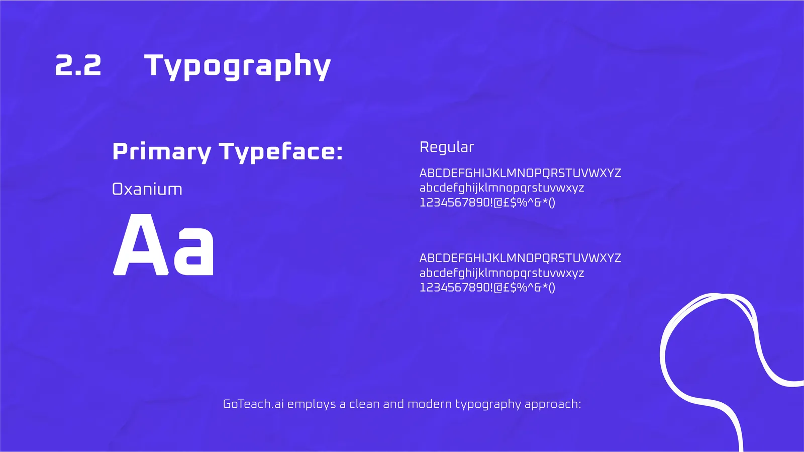 GoTeach.ai typography system: Quadaptor-Regular and Oxanium (2 of 2)